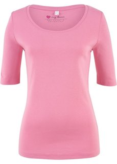 Футболка с круглым вырезом (малиновый) Bonprix