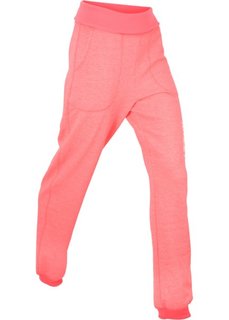 Трикотажные брюки с отворачивающимся поясом (розовый неон) Bonprix