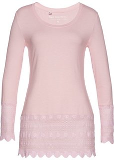 Футболка с длинным рукавом (нежно-розовый) Bonprix