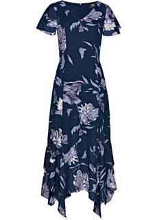 Платье с цветочным принтом (темно-синий с рисунком) Bonprix