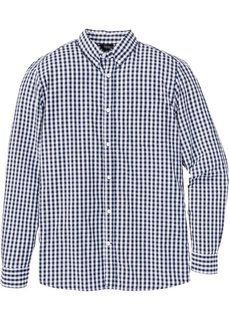 Рубашка Regular Fit с длинным рукавом (темно-синий/белый в клетку) Bonprix