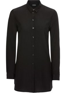 Блузка удлиненного покроя (черный) Bonprix