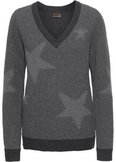 Пуловер (антрацитовый меланж) Bonprix