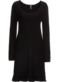 Платье с воланом (черный) Bonprix