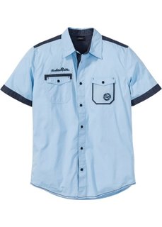 Рубашка Regular Fit с коротким рукавом (нежно-голубой) Bonprix