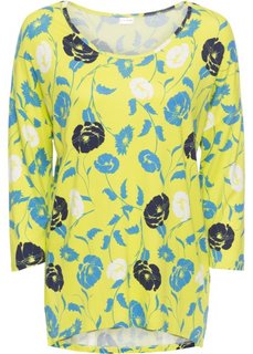 Футболка с рукавом 3/4 (зеленый лайм в цветочек) Bonprix