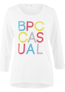Футболка с рукавом 3/4 (белый с рисунком) Bonprix