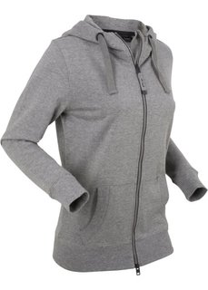 Куртка с длинным рукавом, трикотаж (серый меланж) Bonprix