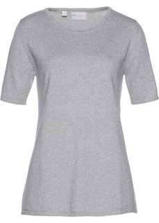 Пуловер с коротким рукавом (светло-серый меланж) Bonprix