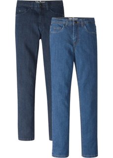 Джинсы Slim Fit (2 шт.) (темно-синий потертый/синий потертый) Bonprix