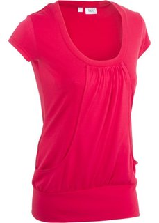Длинная футболка стретч (гранатовый) Bonprix
