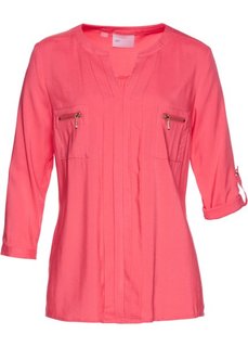 Блузка с воротником-стойкой (ярко-розовый) Bonprix