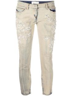 укороченные джинсы с вышивкой   Faith Connexion
