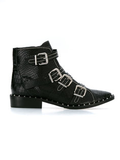 crocodile effect buckle boots Schutz