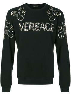 толстовка с логотипом из заклепок Versace