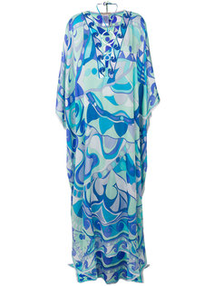 длинный кафтан с абстрактным принтом  Emilio Pucci