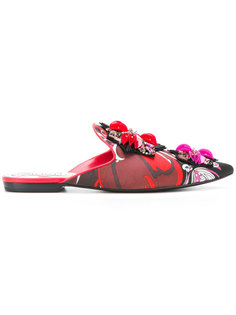 декорированные слиперы  Emilio Pucci