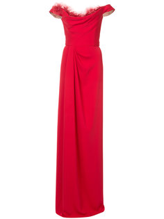 платье макси с открытыми плечами Marchesa Notte