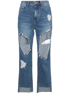 джинсы с рваными деталями Sjyp