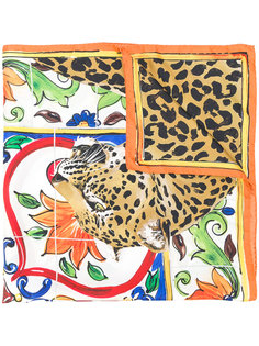 шарф Majolica с леопардовым принтом Dolce &amp; Gabbana