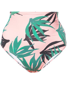 плавки бикини с завышенной талией и пальмовым принтом Patbo