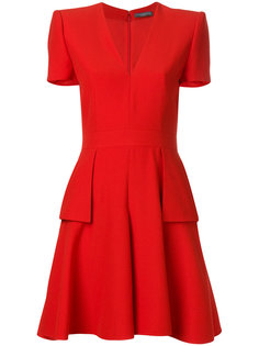 v-neck pleated dress Alexander McQueen