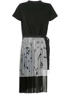 asymmetric pleated dress Sacai