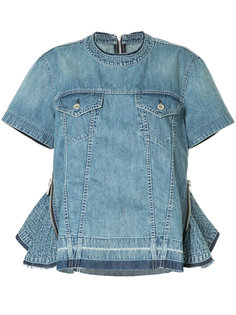 denim pocket shirt Sacai