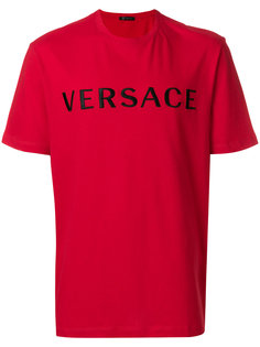 футболка с вышитым логотипом  Versace