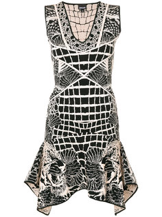 платье с вышивкой тигров Just Cavalli