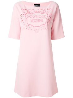 платье с резным узором и логотипом Boutique Moschino
