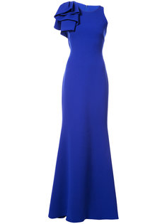 вечернее платье с оборками Badgley Mischka