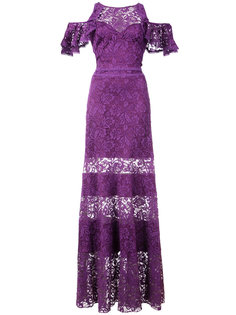 кружевное платье с вырезными деталями на плечах Tadashi Shoji