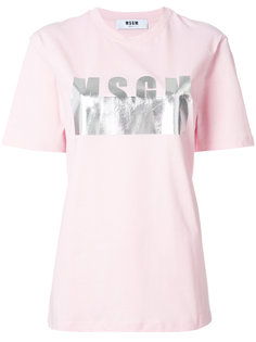 футболка свободного кроя с логотипом с металлическим отблеском MSGM