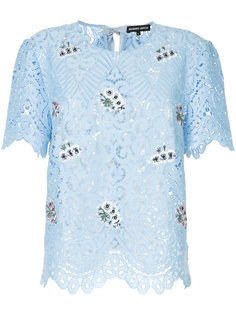 embroidered guipure lace tee Markus Lupfer