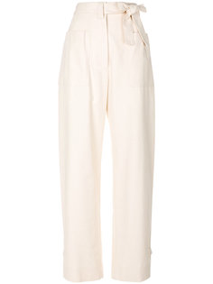 широкие брюки с завязками на поясе Jil Sander