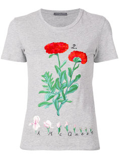 футболка с цветочной вышивкой Alexander McQueen