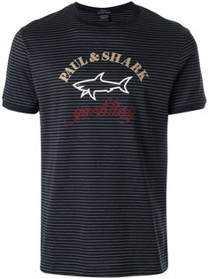 полосатая футболка с принтом логотипа Paul &amp; Shark