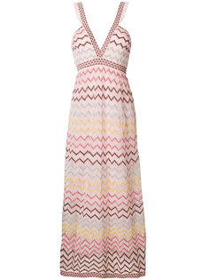 длинное платье с узором "зигзаг" M Missoni