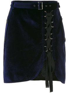 lace-up velvet skirt Self-Portrait