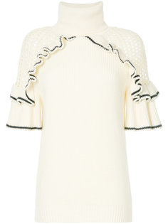 ruffle trim knitted top Self-Portrait