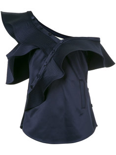 satin ruffled top Self-Portrait