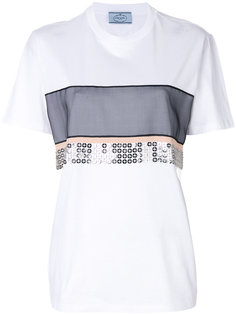 футболка с вышивкой Prada