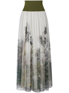 плиссированная юбка с цветочным принтом Alberta Ferretti