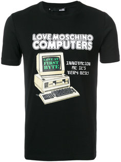 футболка с принтом компьютера Love Moschino