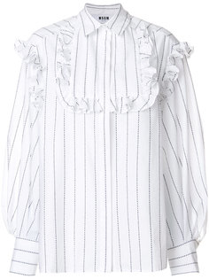 полосатая рубашка с рюшами MSGM