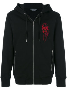skull embroidered hoodie Alexander McQueen