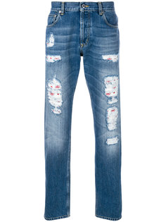 distressed straight-leg jeans Alexander McQueen