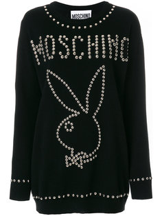 свитер Playboy  с заклепками Moschino