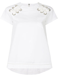 lace-up detail T-shirt Sacai